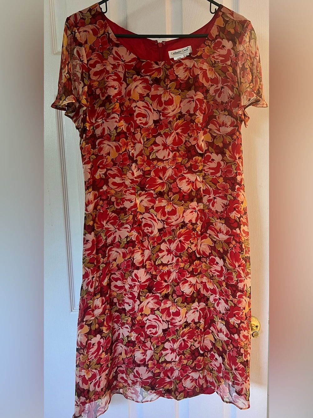 Floral Silk Flutter Sleeve Fairy Feminine Midi Dress